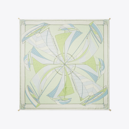 Sailboat Spiral Silk Square Scarf