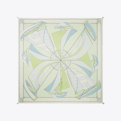 Sailboat Spiral Silk Square Scarf