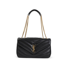 Saint Lauren Black Loulou Quilted Leather Shoulder Bag