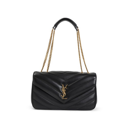 Saint Lauren Black Loulou Quilted Leather Shoulder Bag