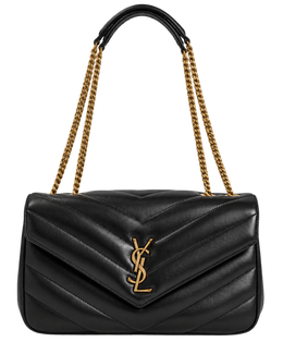 Saint Lauren Black Loulou Quilted Leather Shoulder Bag