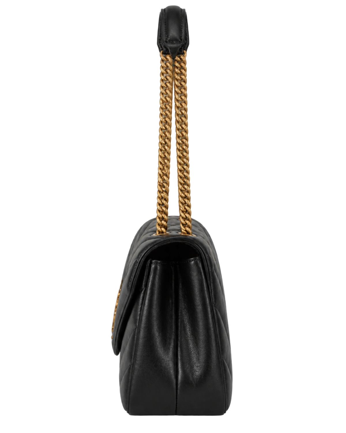 Saint Lauren Black Loulou Quilted Leather Shoulder Bag