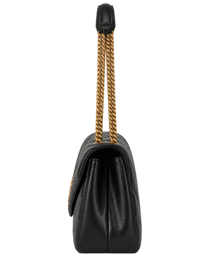 Saint Lauren Black Loulou Quilted Leather Shoulder Bag