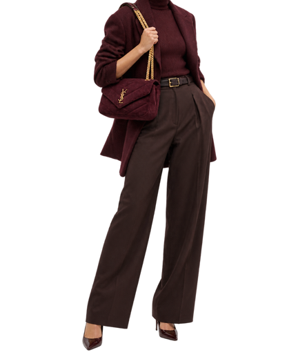 Saint Lauren Maroon Loulou Quilted Leather Shoulder Bag (Copy)