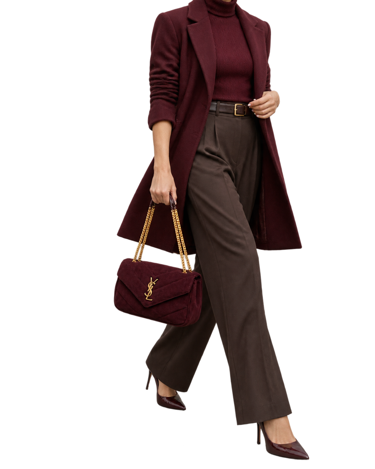 Saint Lauren Maroon Loulou Quilted Leather Shoulder Bag (Copy)