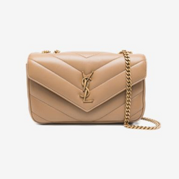 Saint Lauren Small Loulou chevron chain shoulder bag