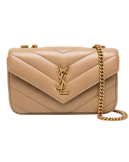 Saint Lauren Small Loulou chevron chain shoulder bag