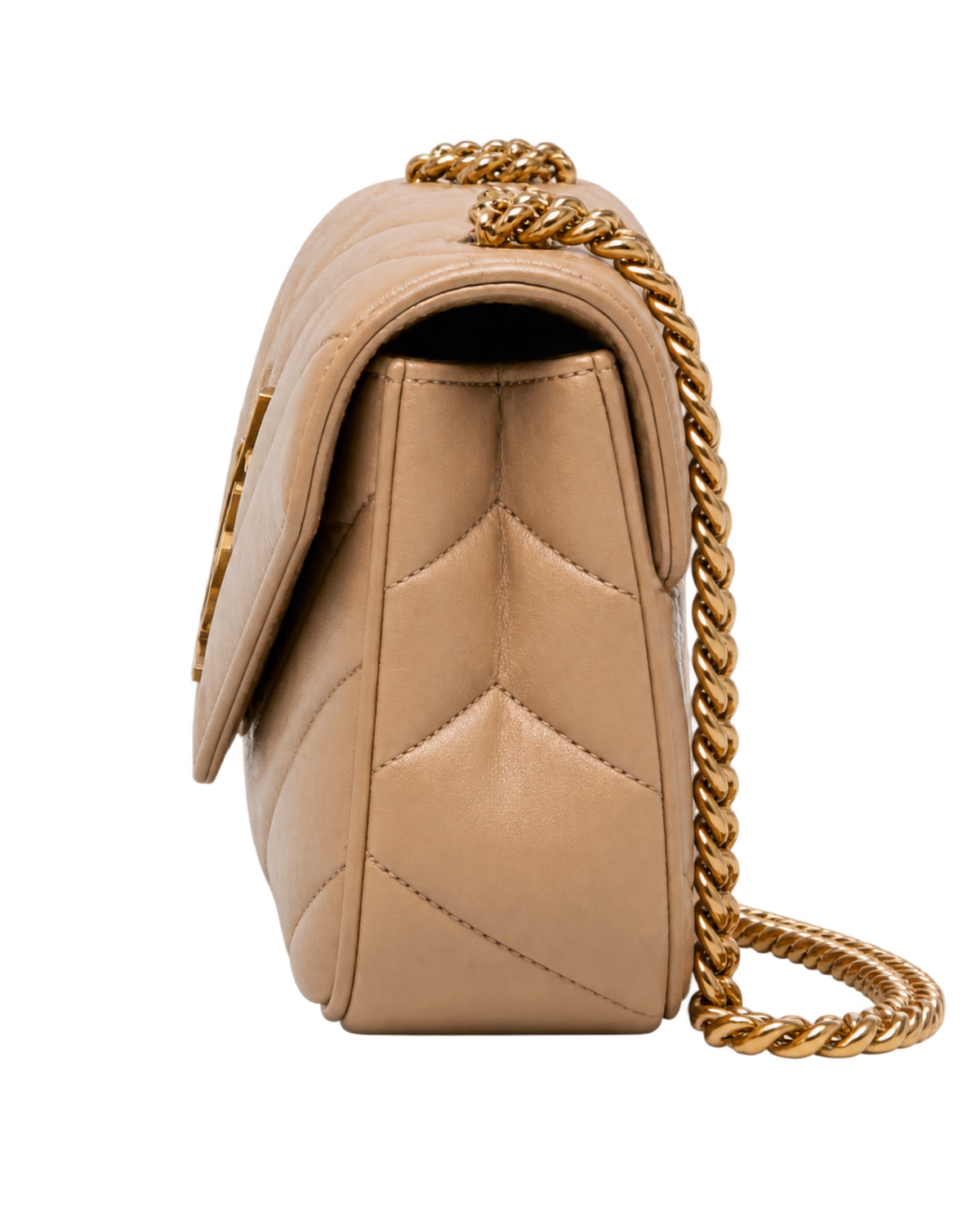 Saint Lauren Small Loulou chevron chain shoulder bag