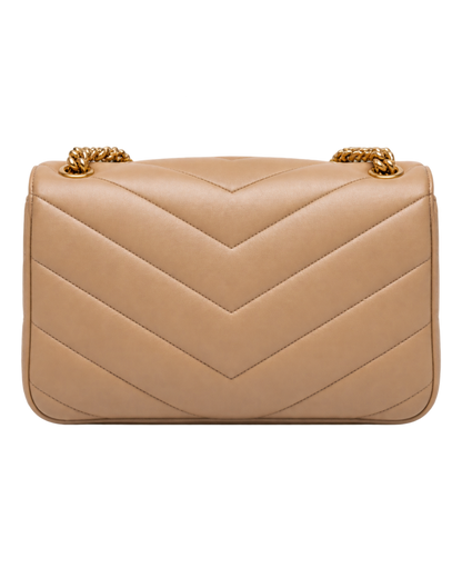 Saint Lauren Small Loulou chevron chain shoulder bag