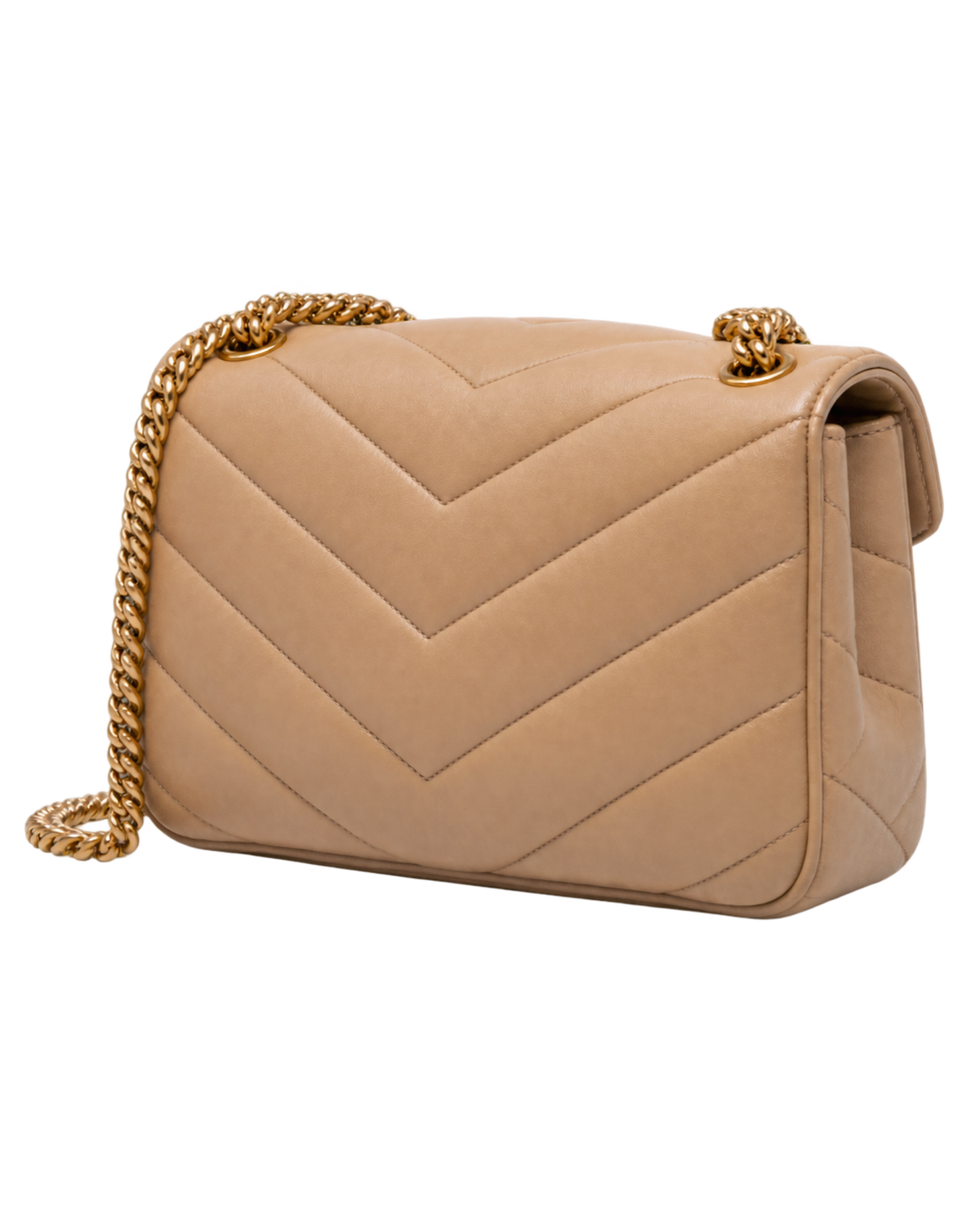 Saint Lauren Small Loulou chevron chain shoulder bag