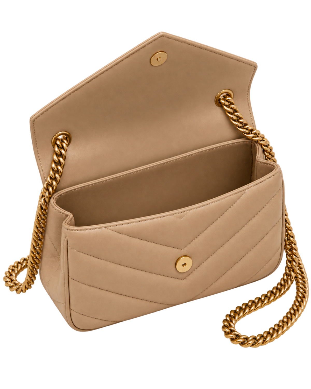 Saint Lauren Small Loulou chevron chain shoulder bag