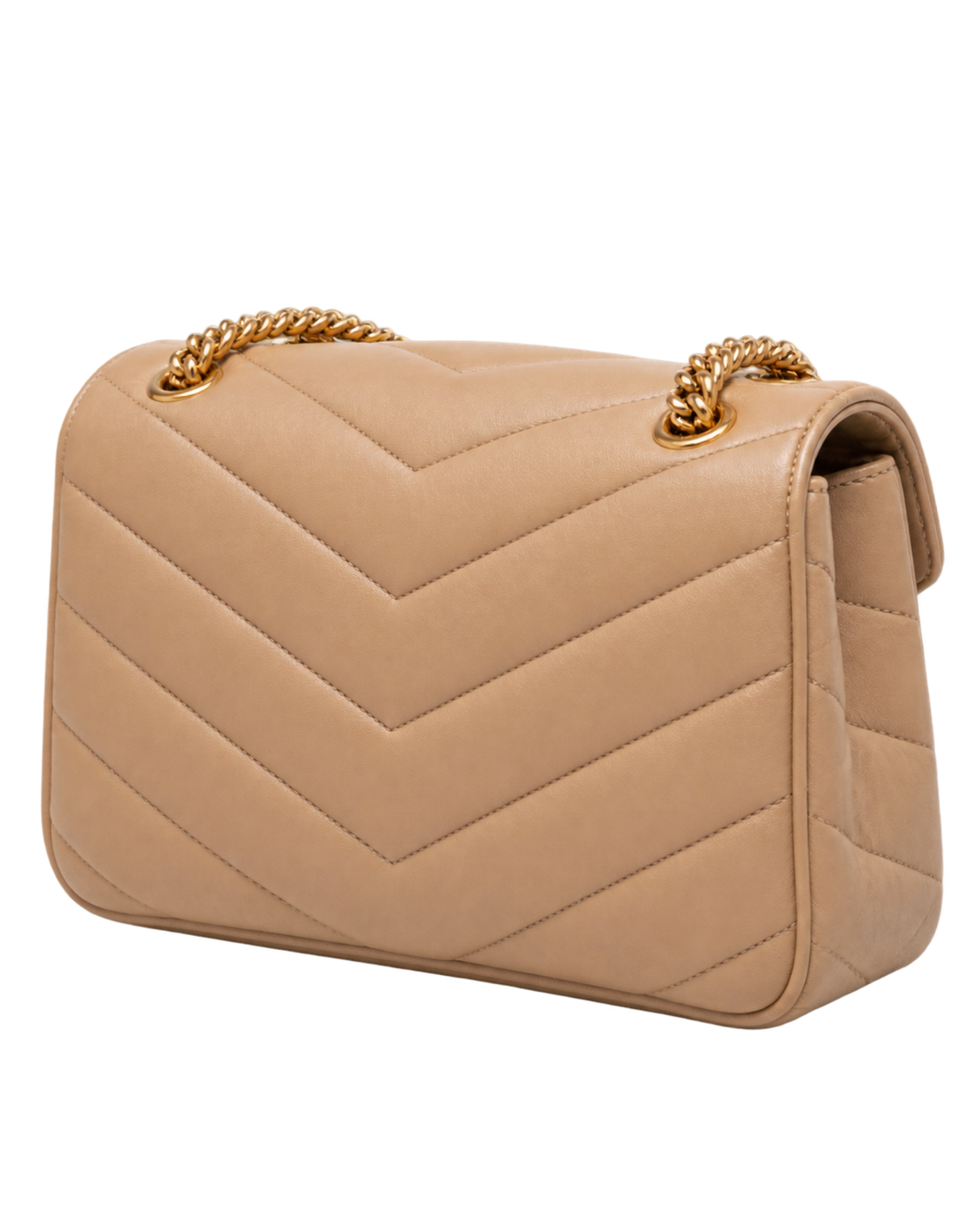 Saint Lauren Small Loulou chevron chain shoulder bag