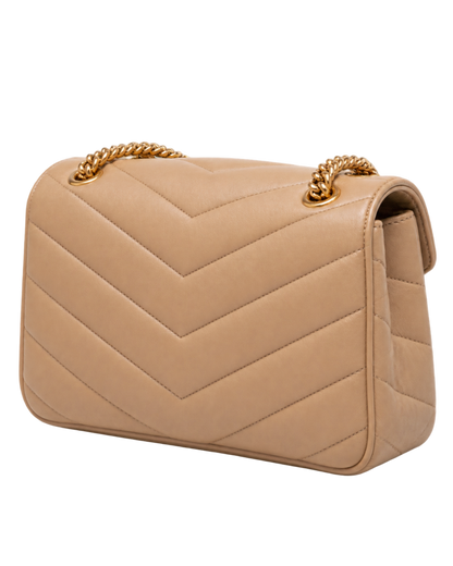 Saint Lauren Small Loulou chevron chain shoulder bag