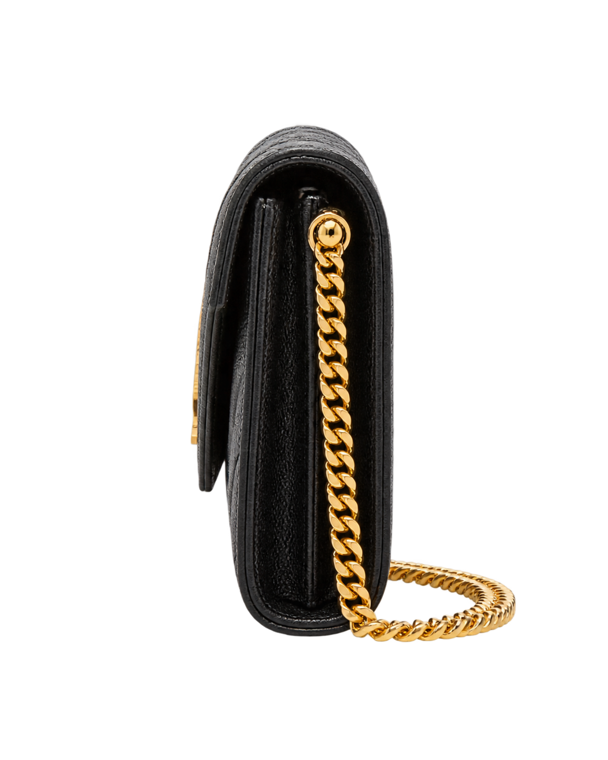 Saint Laurent Beige Quilted Leather chain on Wallet