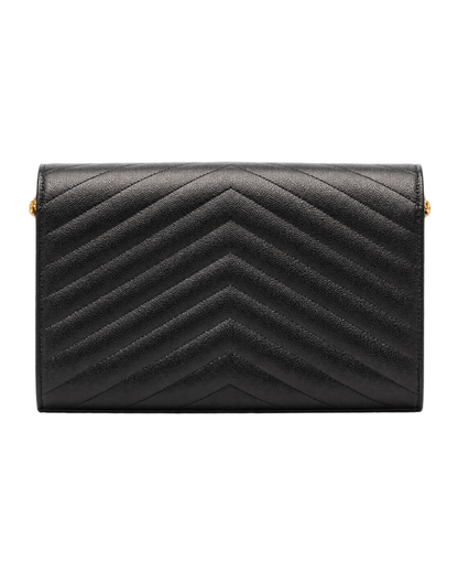 Saint Laurent Beige Quilted Leather chain on Wallet