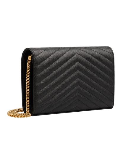 Saint Laurent Beige Quilted Leather chain on Wallet