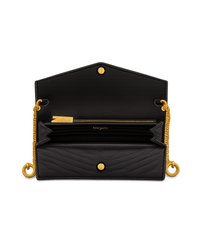 Saint Laurent Beige Quilted Leather chain on Wallet