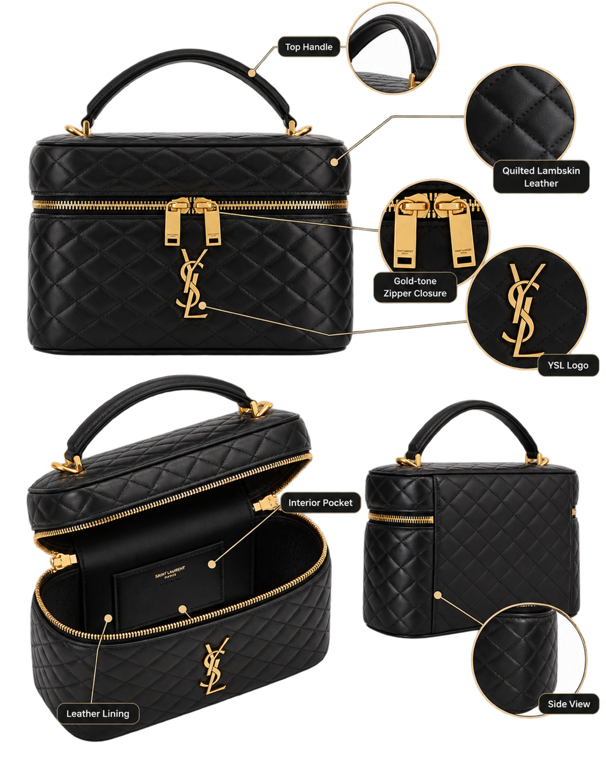 Saint Laurent Gaby large vanity bag in lambskin
