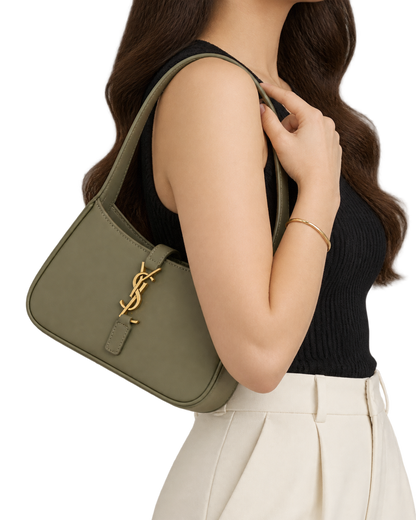 Saint Laurent Grey Le 5 A 7 Mini Shoulder Bag