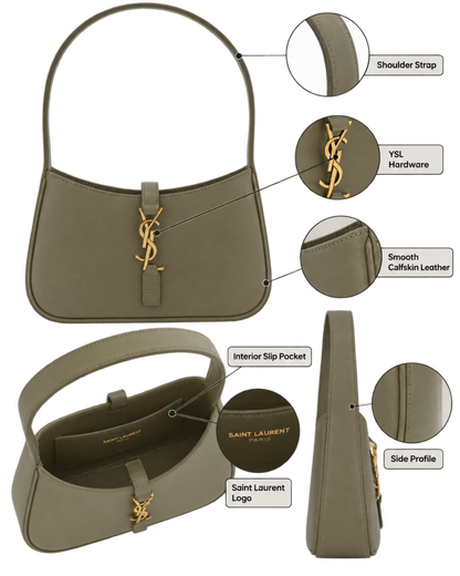 Saint Laurent Grey Le 5 A 7 Mini Shoulder Bag