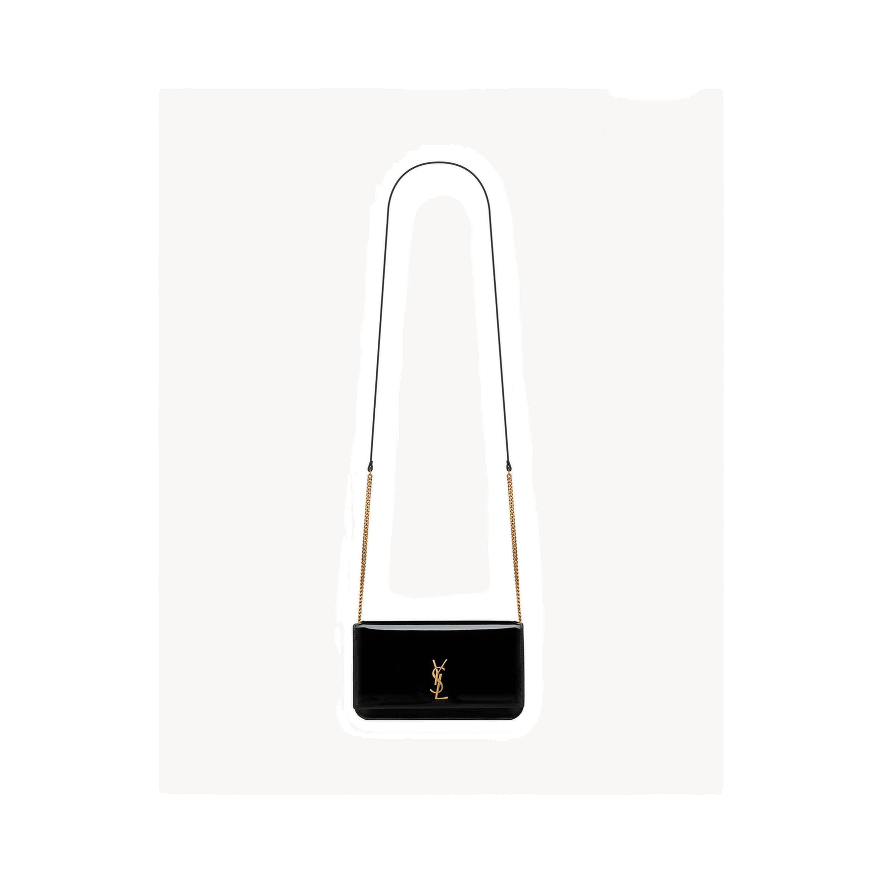 CASSANDRE phone holder IN PATENT LEATHER BLACK