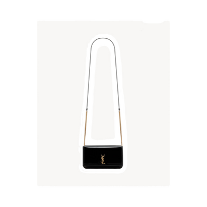 CASSANDRE phone holder IN PATENT LEATHER BLACK