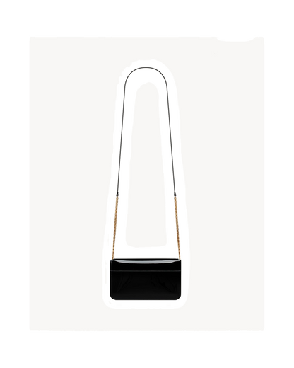 CASSANDRE phone holder IN PATENT LEATHER BLACK