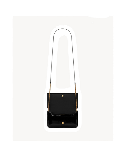 CASSANDRE phone holder IN PATENT LEATHER BLACK