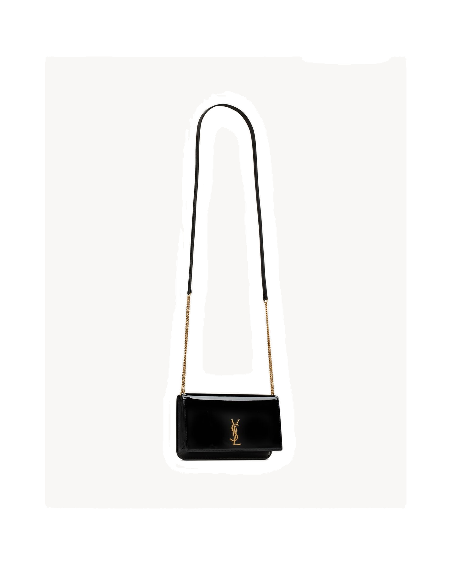 CASSANDRE phone holder IN PATENT LEATHER BLACK