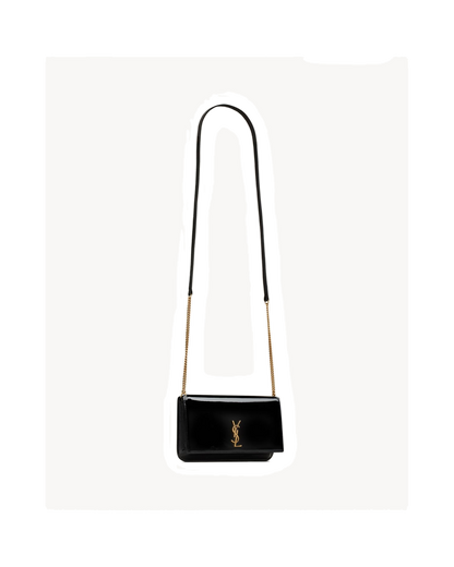 CASSANDRE phone holder IN PATENT LEATHER BLACK