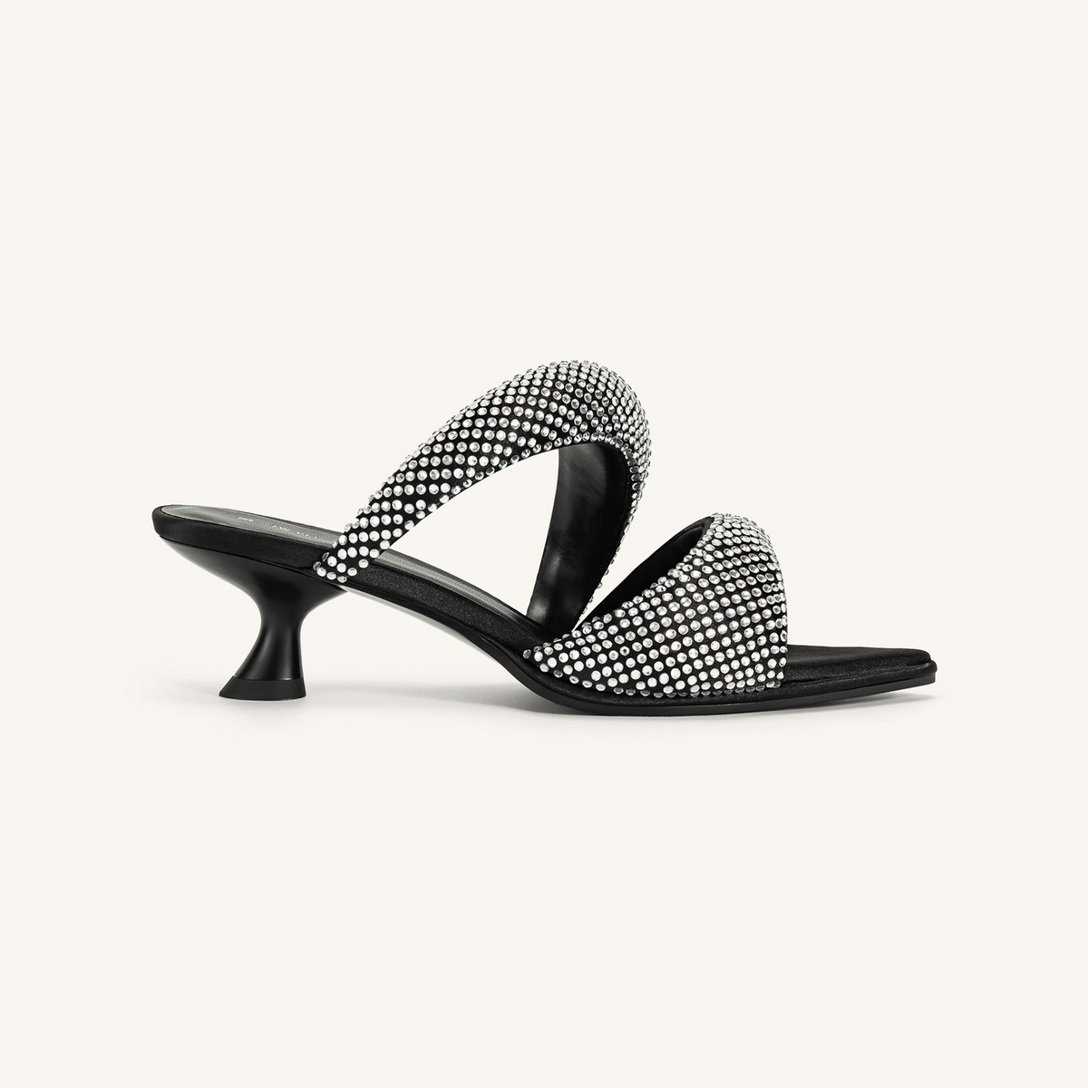 Sara Mule Artificial Crystal - Black