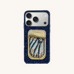 Sardine Tin Artificial Crystal Phone Case - Blue