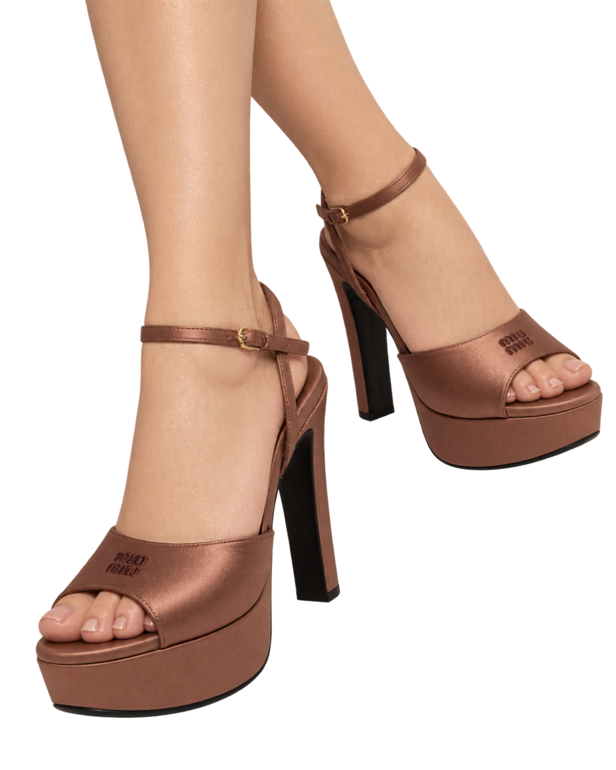 Satin platform sandals