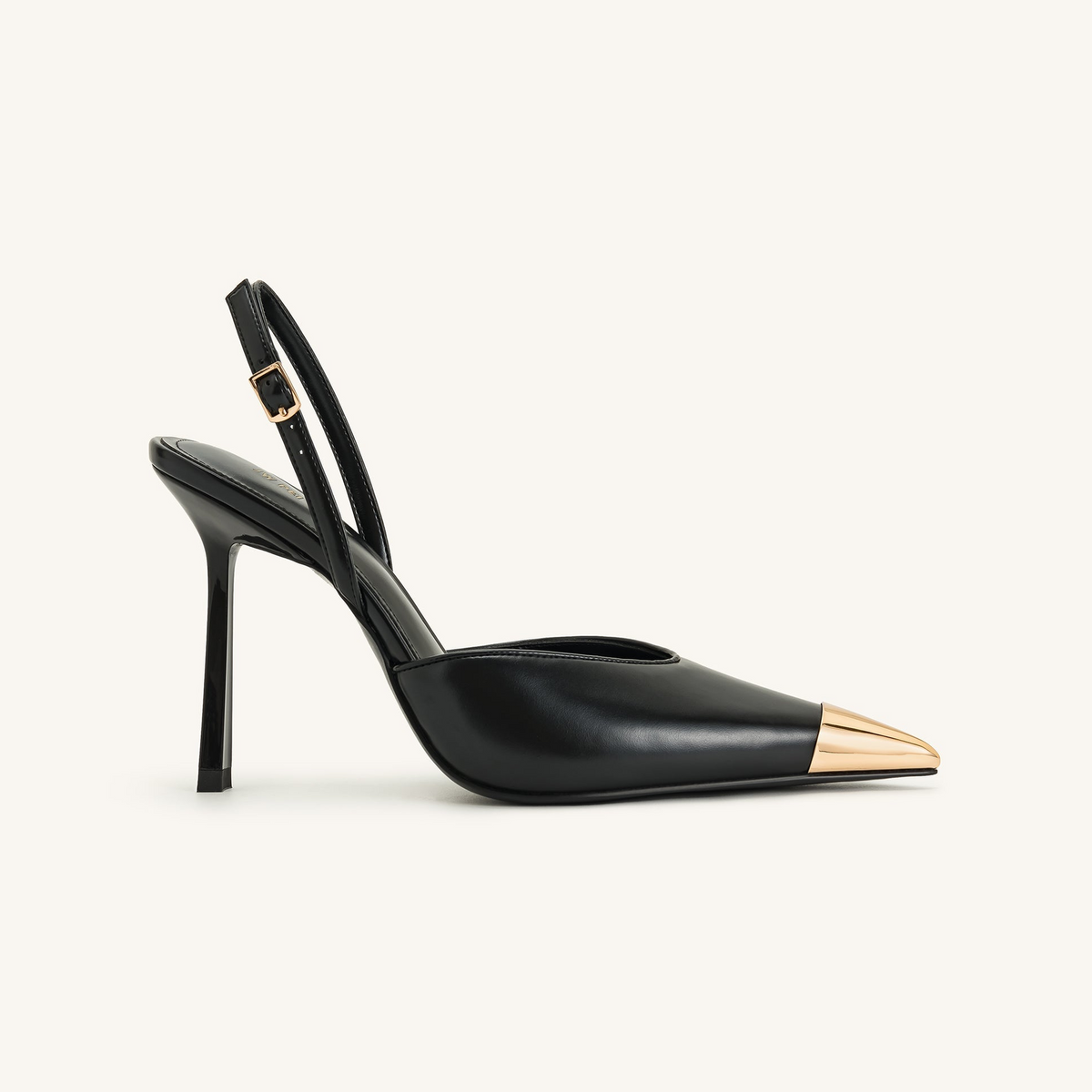 Savannah Gold Tipped Slingback Pumps - Black