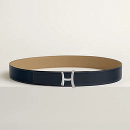Script belt buckle & Reversible leather strap 38 mm