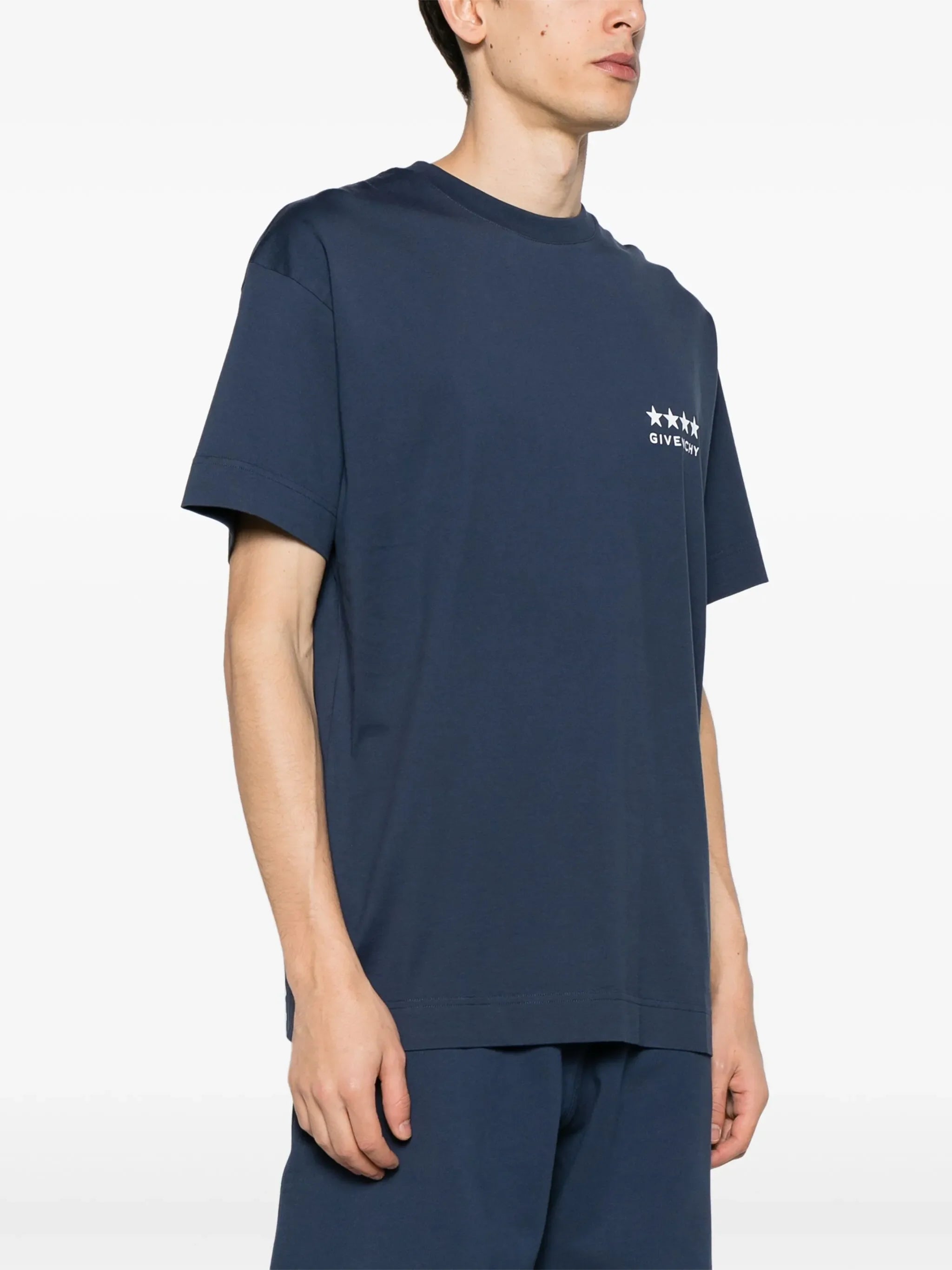 Givenchy 4G Stars Logo T-Shirt in Navy
