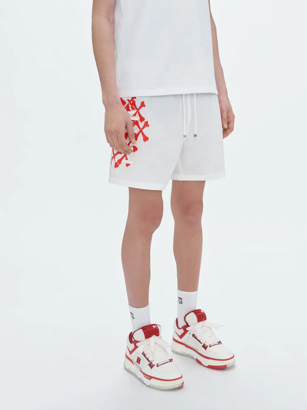 Amiri Bones Printed Swim Shorts in White