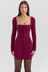 Berry bodycon mini dress