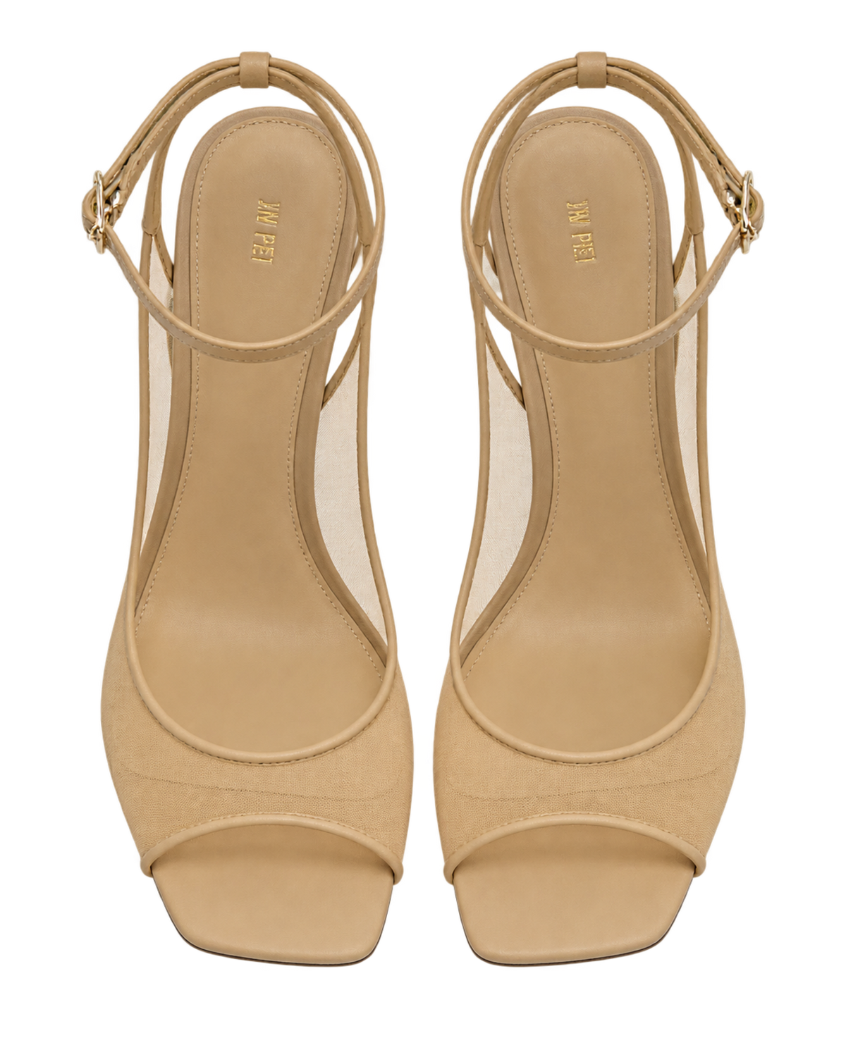 Serenity Open Toe Mesh Slingback Sandals - Khaki