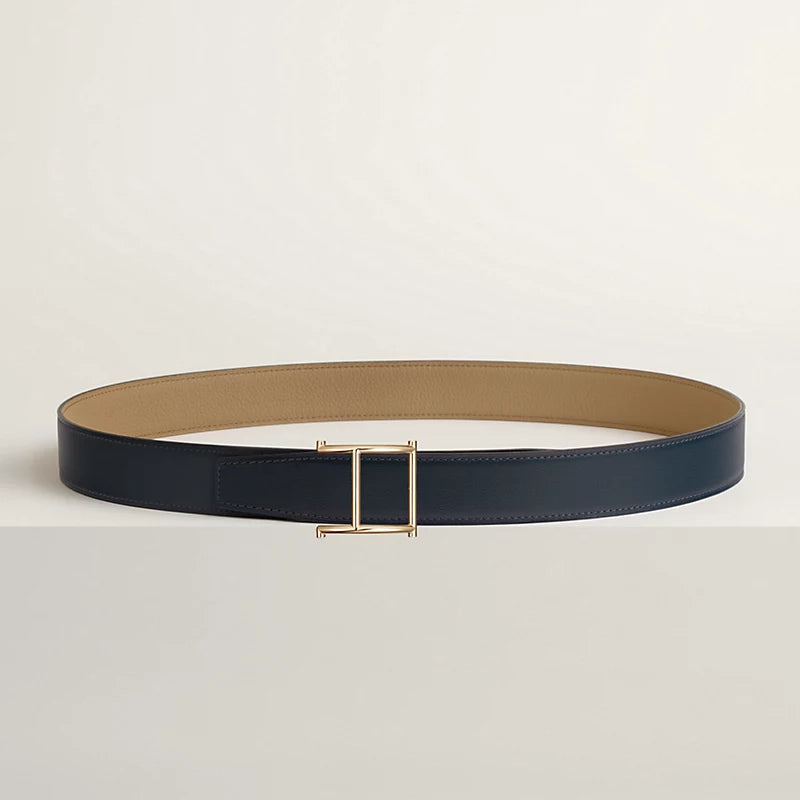 Serif belt buckle & Reversible leather strap 32 mm