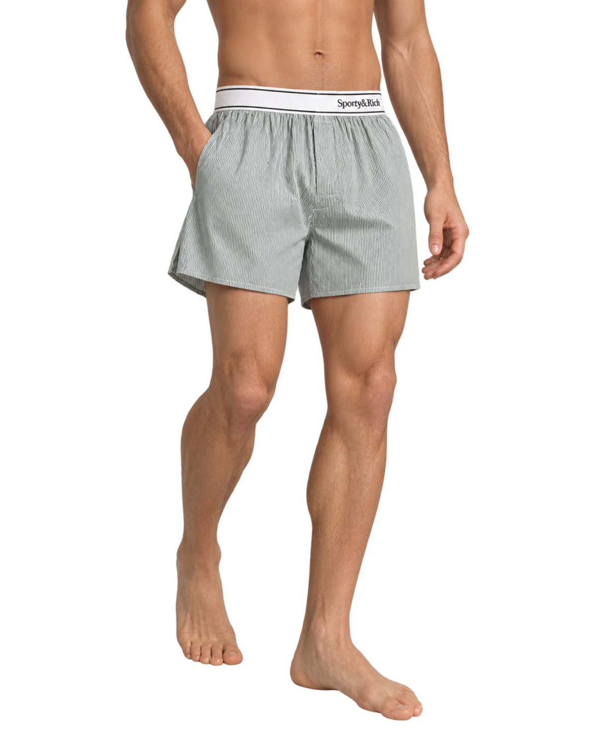 Serif Logo Boxer - Forest striped