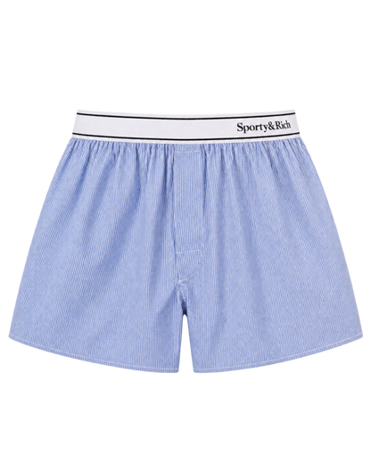 Serif Logo Boxer - Navy Stripe