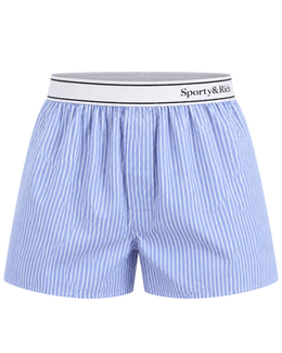 Serif Logo Boxer - Navy Stripe