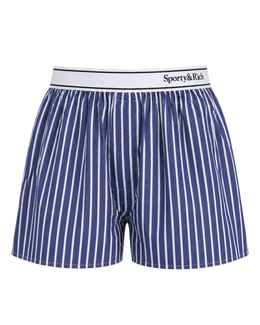 Serif Logo Boxer - Navy Stripe