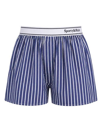 Serif Logo Boxer - Navy Stripe