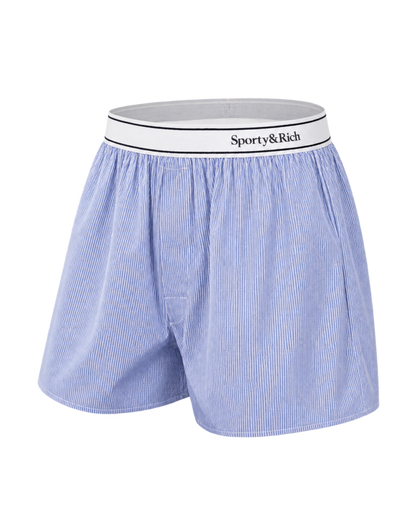 Serif Logo Boxer - Navy Stripe