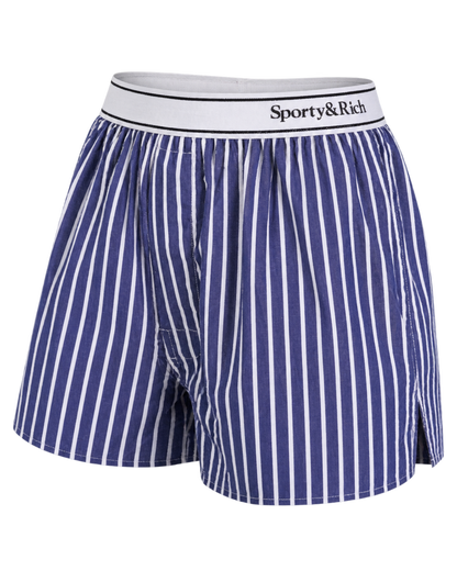 Serif Logo Boxer - Navy Stripe