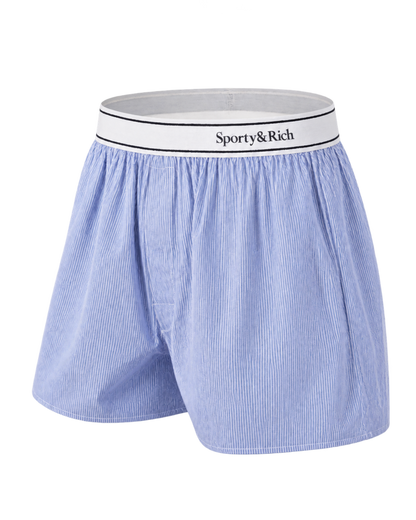 Serif Logo Boxer - Navy Stripe