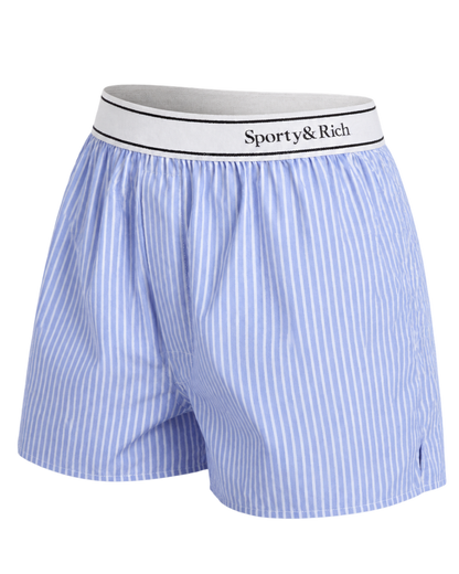 Serif Logo Boxer - Navy Stripe
