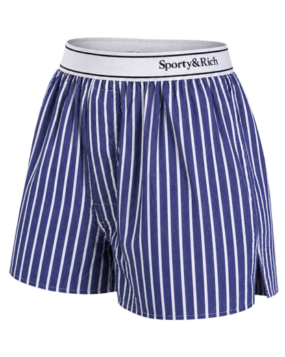 Serif Logo Boxer - Navy Stripe